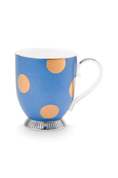 Set/2 Tasses Dot Delight Bleu Clair/Or 350ml 