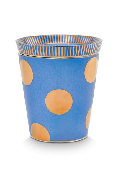 Set/2 Tasse sans Anse & Soucoupes à Thé Dot Delight Bleu Clair/Or 290ml