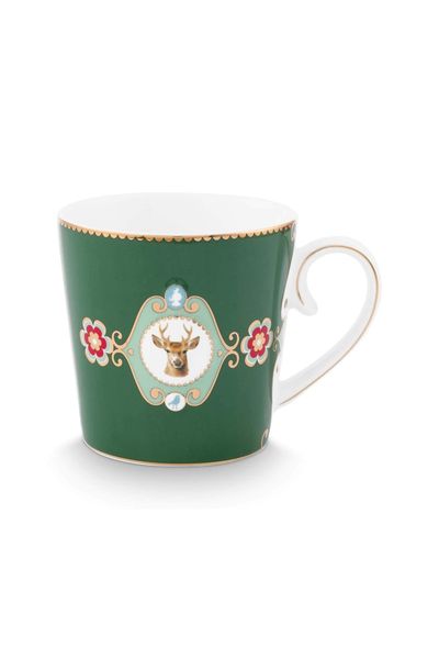 Mok Love Birds Medallion Hert Donkergroen 300ml