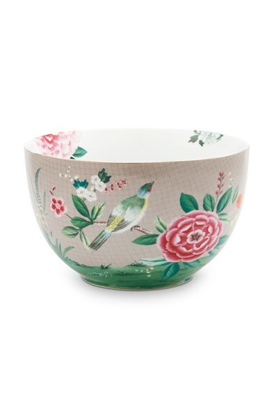 Blushing Birds Bowl Large Khaki 23 cm