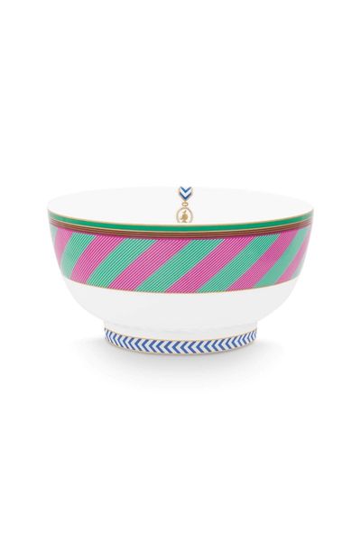 Pip Chique Stripes Bowl Pink/Green 18cm