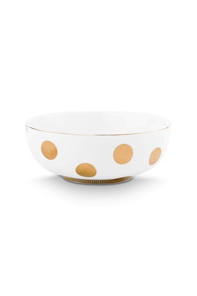 Set/2 Bowls Dot Delight White/Gold 20cm