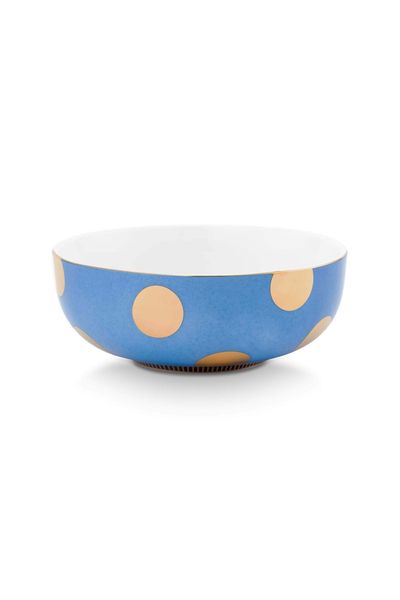 Set/2 Bol Dot Delight Bleu Clair/Or 15cm