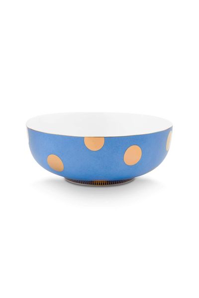 Set/2 Bowls Dot Delight Light Blue/Gold 20cm