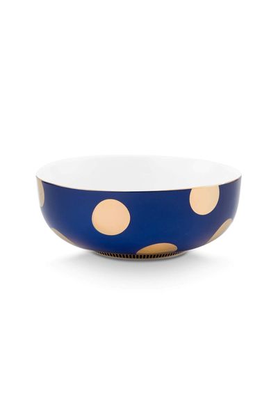 Set/2 Bol Dot Delight Bleu Marine/Or 15cm
