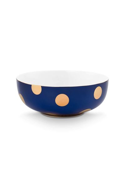 Set/2 Bowls Dot Delight Navy/Gold 20cm