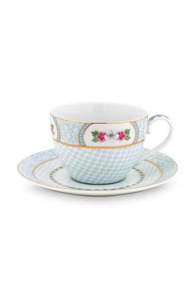 Blushing Birds Cappuccino Cup & Saucer white