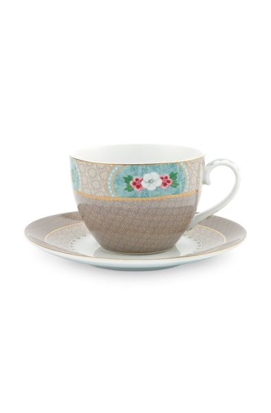 Blushing Birds Cappuccino Tasse & Untertasse Khaki