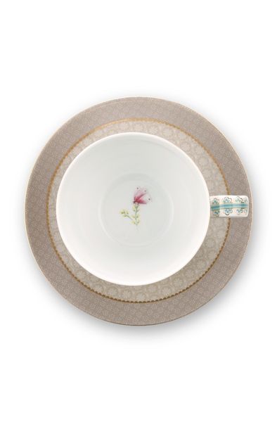 Blushing Birds Cappuccino Tasse & Untertasse Khaki