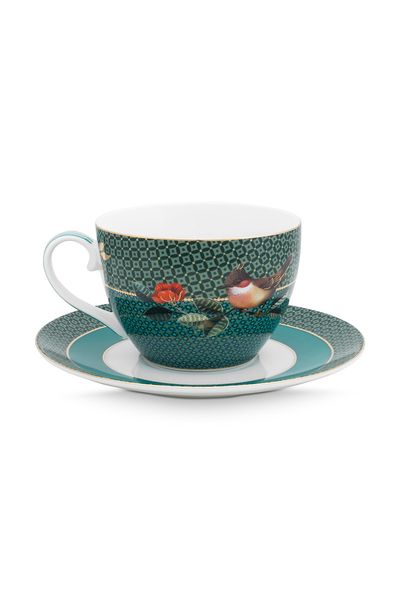 Winter Wonderland Cappuccino Cup & Saucer Green