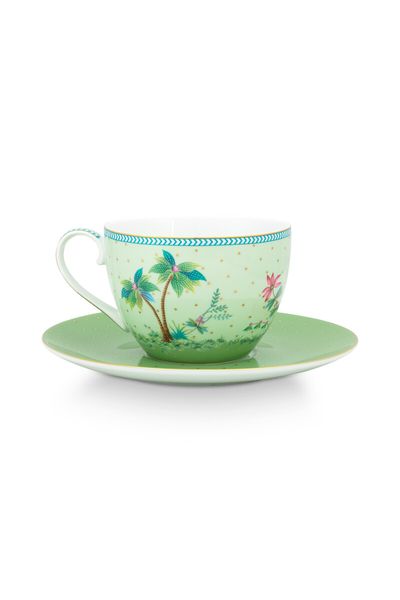 Jolie Cappuccino Tasse & Undertasse Grün