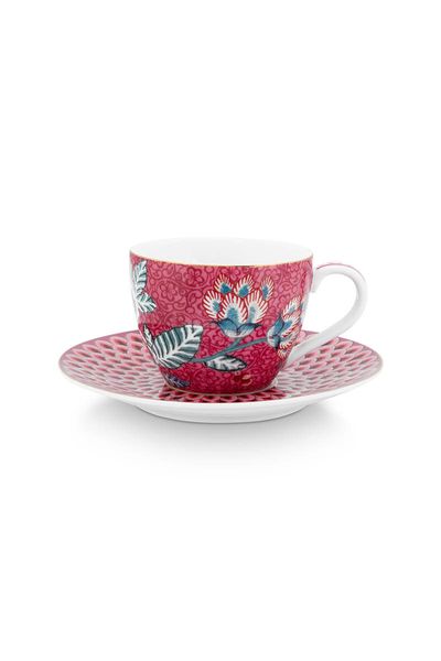 Tasse et Soucoupe à Expresso Flower Festival Rose Foncé