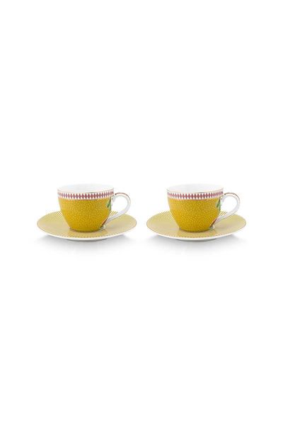 La Majorelle Set/2 Espresso Cups & Saucers Yellow