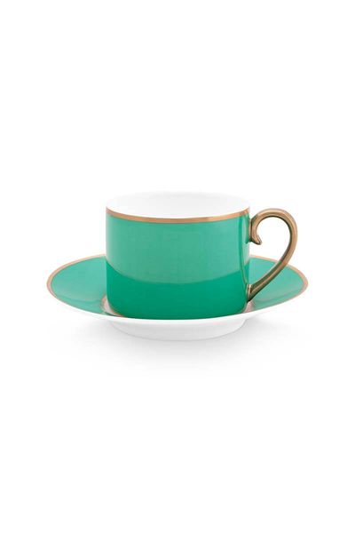 Pip Chique Cappuccino Cup & Saucer Green
