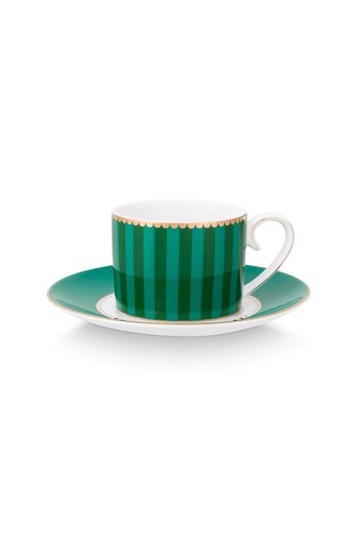 Love Birds Espresso Cup & Saucer Green