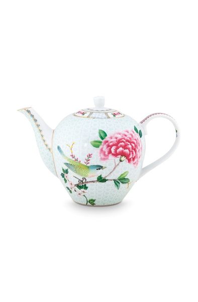 Blushing Birds Teapot large white