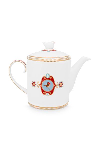 Love Birds Teapot Medium White