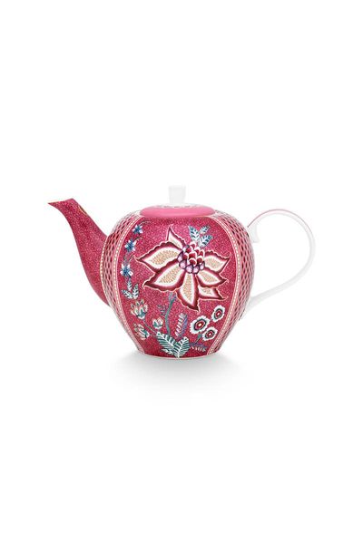 Flower Festival Teapot Large Dark Pink