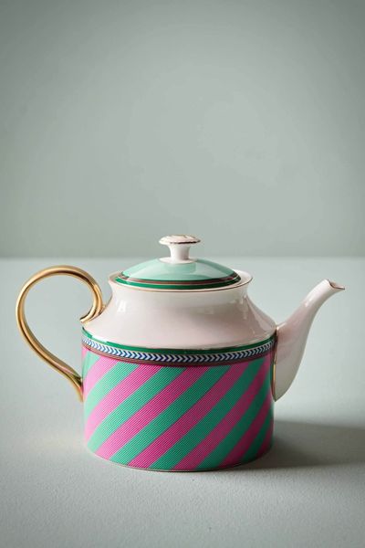 Pip Chique Stripes Theepot Groot Roze/Groen