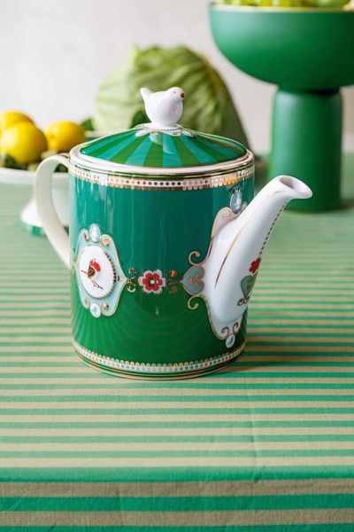 Love Birds Teapot Medium Green