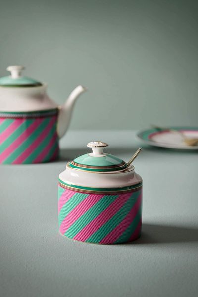 Pip Chique Stripes Sugar Bowl Pink/Green