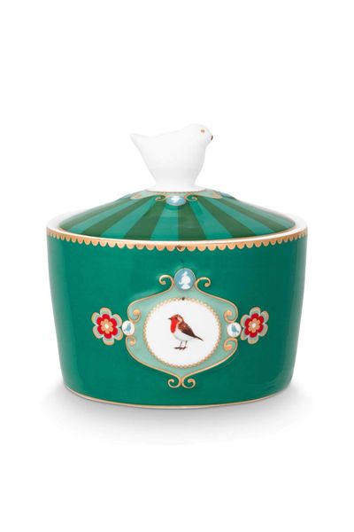 Love Birds Sugar Bowl Green