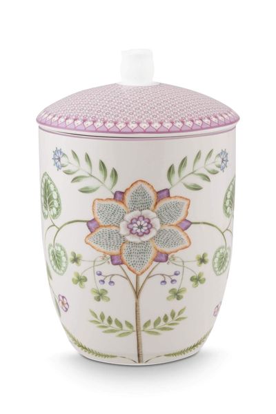 Lily & Lotus Storage Jar Lilac