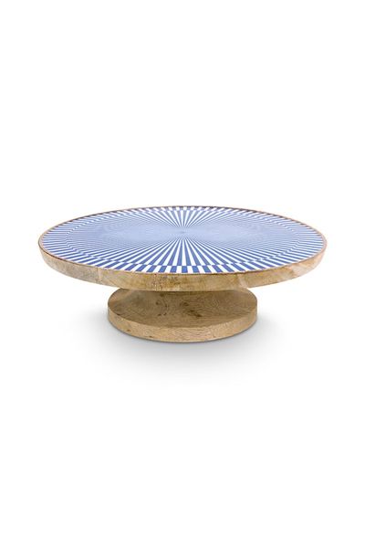 Hölzern Servierschale Blau 32 Cm