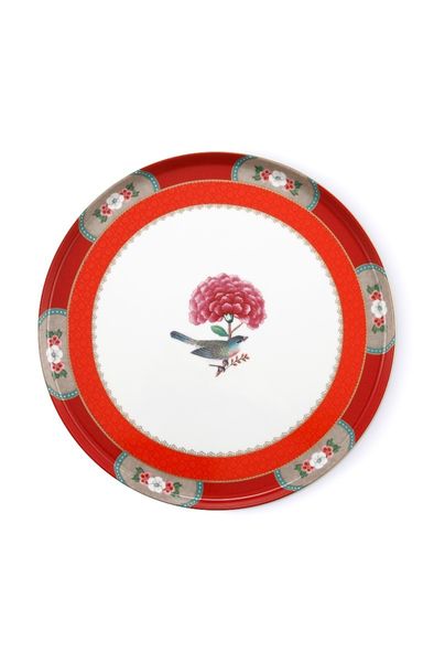 Blushing Birds Cake Tray Small Red