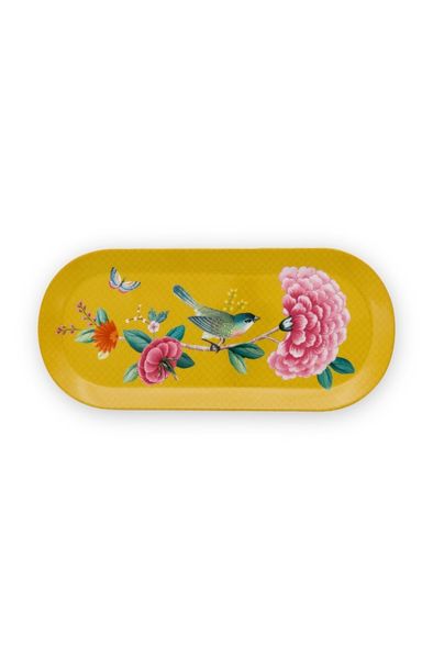 Blushing Birds Rectangular Cake Platter Yellow 34 cm