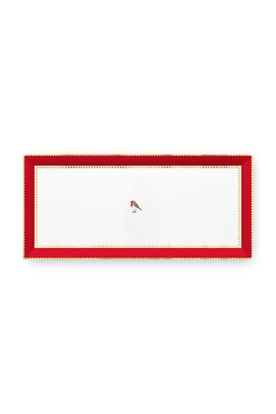 Love Birds Cake Tray Rectangular Red