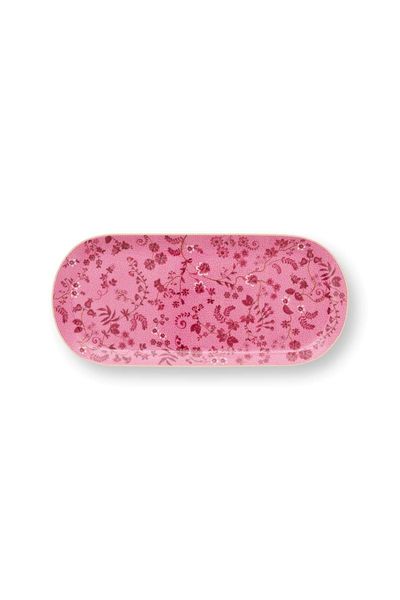 Cake Tray Rectangular Jolie Flowers Pink