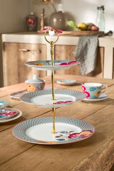 Etagere 3 Ebenen Blooming Tales Fantasy Blau