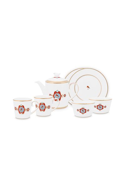 Love Birds Ontbijtset/7 Wit