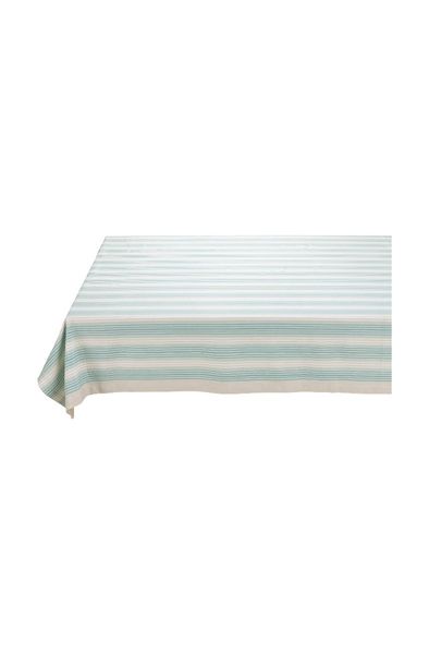 Blushing Birds Tischtuch gestreift blau/khaki