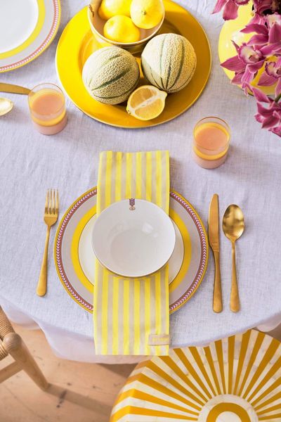 Stripes Set/4 Napkins Yellow