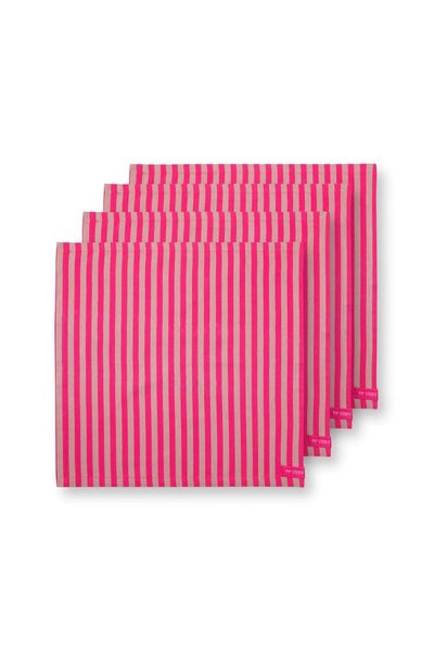 Stripes Set/4 Servietten Rosa