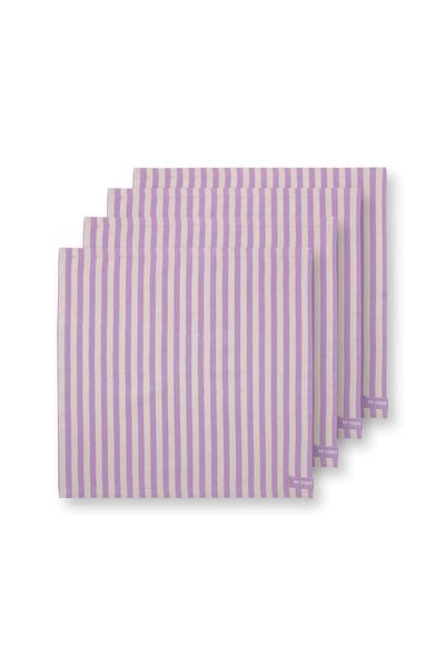 Lot de 4 Serviettes Stripes Lilas