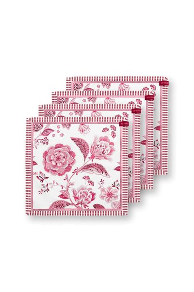 Set/4 Servietten Royal Regal Flower Rot
