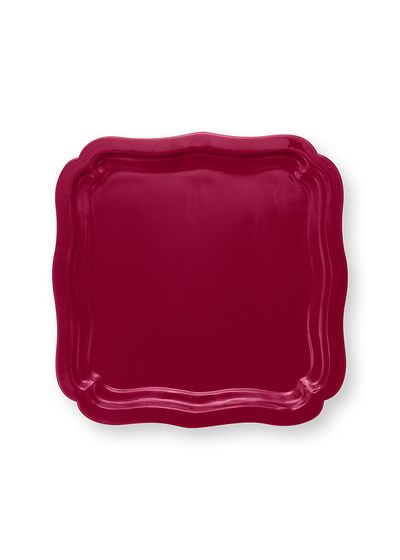 Vierkante Schaal Geëmailleerd Donker Roze