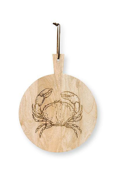 Wooden Tray Crab Round