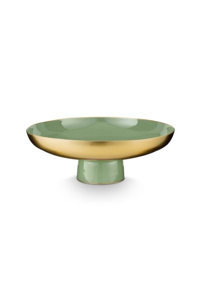 Niedriges Schale Metall Mittelgrün 12.5cm