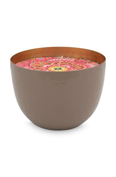 Blushing Birds Candle Khaki 11 cm