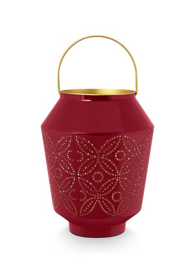 Lantern Enamelled Dark Pink 29cm