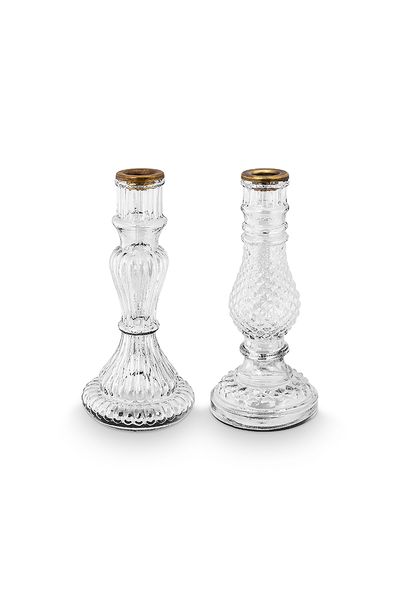 Set/2 Kerzenhalter Glas