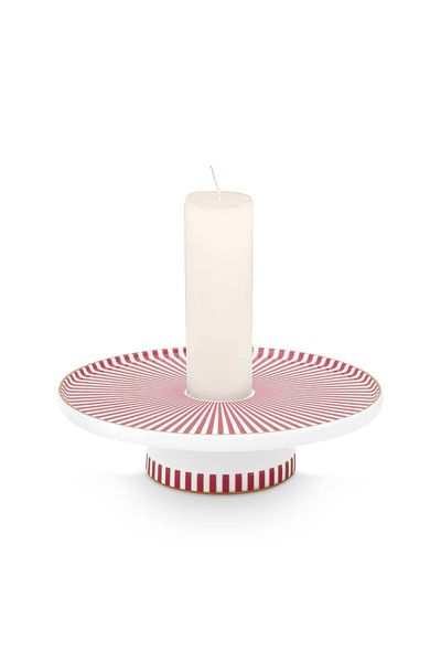 Royal Stripes Kerze Schale Rosa 14cm