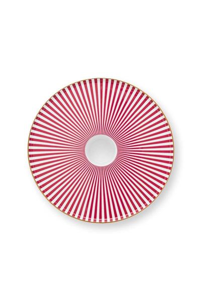 Royal Stripes Kerze Schale Rosa 14cm