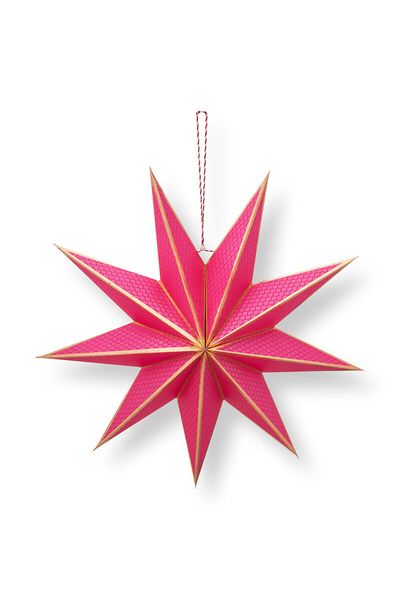 Christmas Star Paper Overall Print Pink 60cm