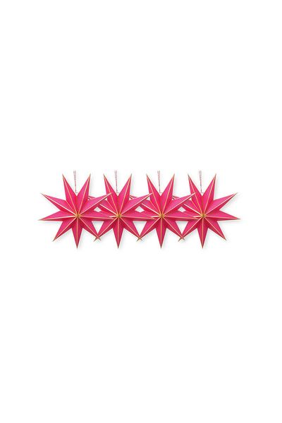 Weihnachtsstern set/4 Papier Rosa 20cm