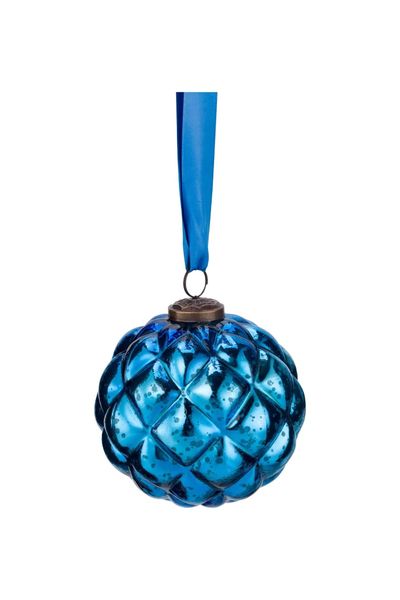 Ornament Glass Dark Blue 12cm